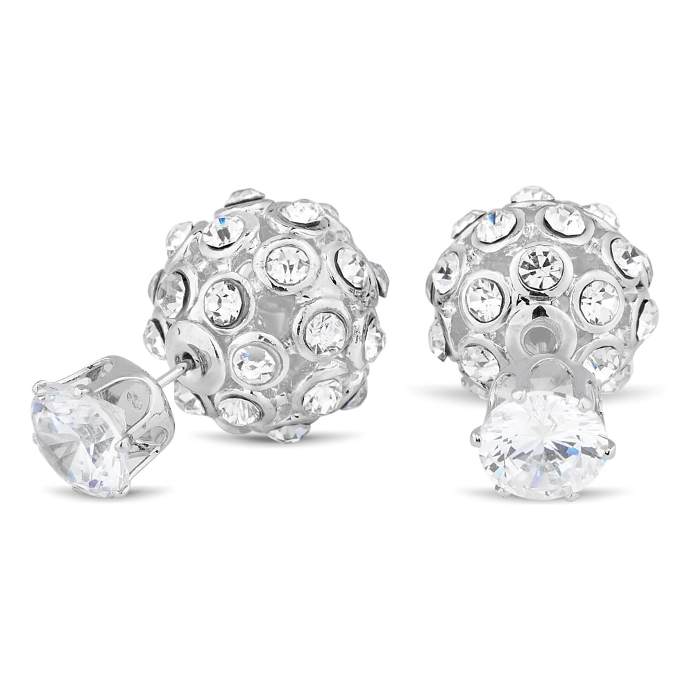 Jon Richard Crystal Embellished Ball Front And Back Earring Jewellery From Jon Richard Uk 