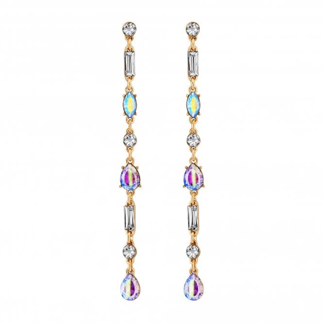 Lipsy Gold Plated Crystal Mixed Stone Linear Drop Earring Jewellery From Jon Richard Uk 