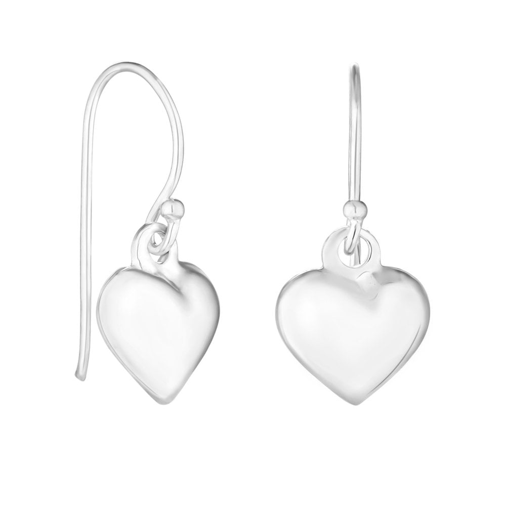 Simply Silver Sterling Silver 925 Puff Heart Drop Earrings Jewellery From Jon Richard Uk 